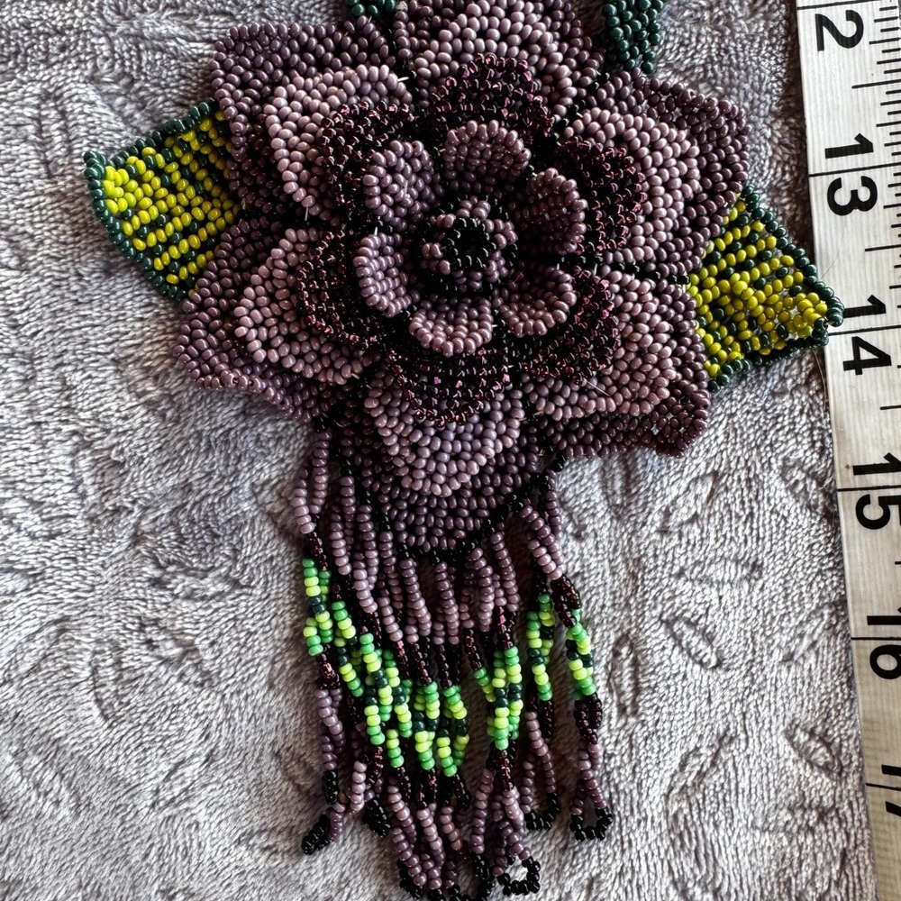 HAND CRAFTED BEADED necklace - Picture 2 of 4